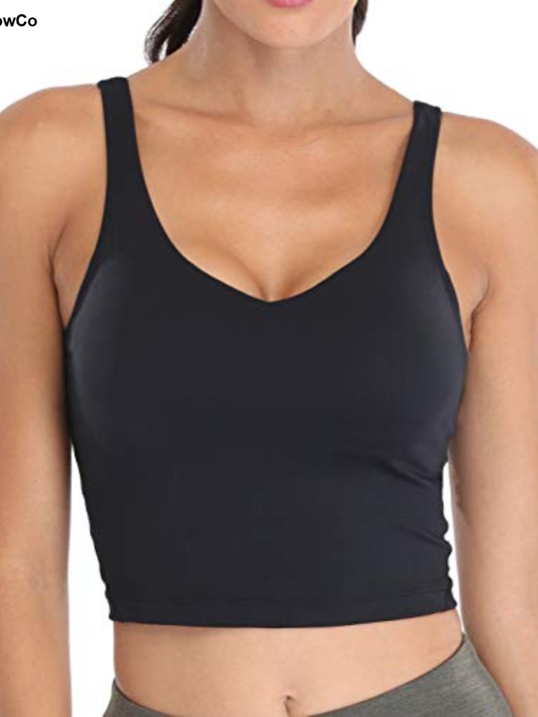 Longline Padded Crop Yoga Sports Bra Tank Top Women's